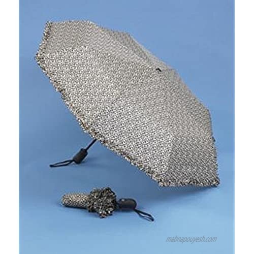 Home-X - Automatic Leopard Print Umbrella Compacts Into The Perfect Size for Portable Use and Windproof Design Provides Protection in All Kinds of Weather