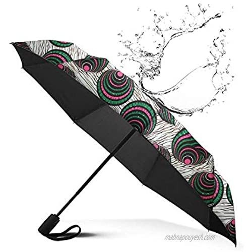 HongyuAmy African Print Umbrellas Ankara Waxprint Folding Umbrella (One Size Color B)