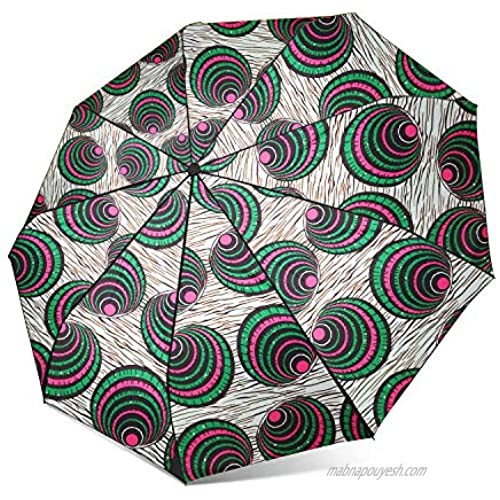 HongyuAmy African Print Umbrellas Ankara Waxprint Folding Umbrella (One Size  Color B)