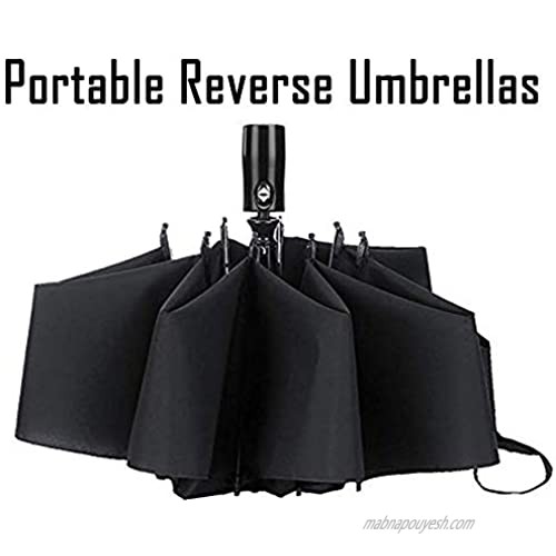 Inverted Windproof Umbrella Auto Open and Close Compact Portable Travel Umbrella Reverse Open Umbrella for Car
