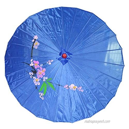 JapanBargain 3198  Asian Parasol Chinese Japanese Nylon Umbrella Parasol for Photography Cosplay Costumes Wedding Party Home Decoration Adult Size  32 inch  Blue