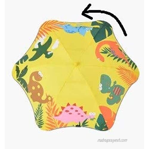 KANGADOO Dinosaurs Umbrellas bundle 2 PCS yellow for Rain- Kids Cute Pattern Light Reflecting Safe Round Edges Windproof and Rainproof