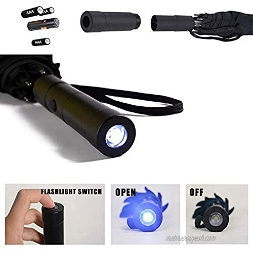 Nomiou Lightsaber Light Up Umbrellas with 7 Color Changing Effects Windproof Golf Umbrellas with Flashlight Handle