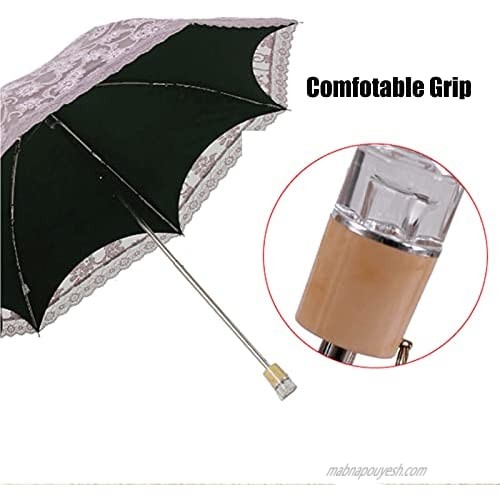 Orgrimmar Ladies Lace Parasol Umbrella Anti-UV Protection Sun Shade UPF 50+ Lightweight and Portable Folding Umbrella (Purple)