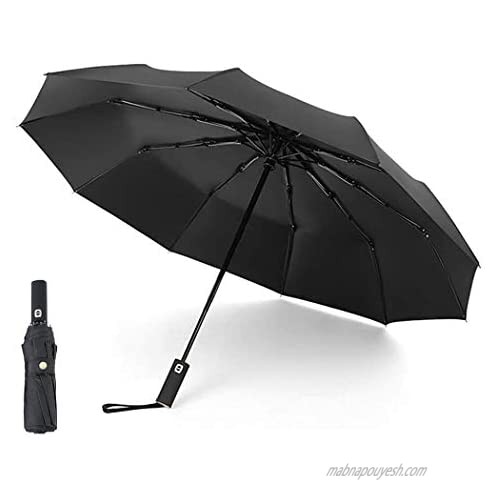 Portable and Compact Business Folding Umbrella  Windproof Extremely Durable  Size of 41 Inch 10 Rib  Auto Open Close Travel Umbrella with High Density Pongee Fabric Blocking UV 99%
