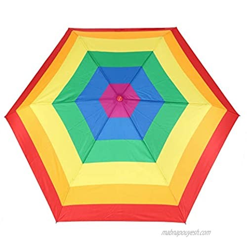 ShedRain Auto Push Button Open & Close Compact Folding Lightweight Travel Rainbow Umbrella – Rainproof & Windproof to Protect from Wind Rain & Sun – Portable: Fits in a Purse Tote Backpack & Car