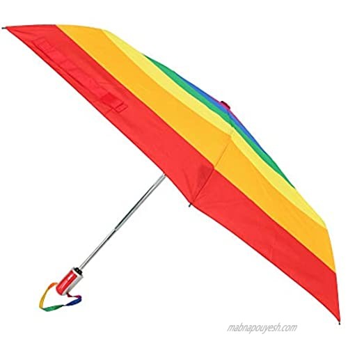 ShedRain Auto Push Button Open & Close Compact Folding Lightweight Travel Rainbow Umbrella – Rainproof & Windproof to Protect from Wind  Rain & Sun – Portable: Fits in a Purse  Tote  Backpack & Car