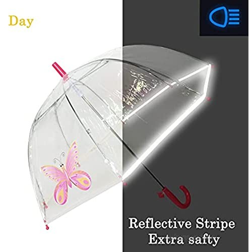 SMATI Kids Clear Umbrella - The First Umbrella has Reflective Stripe – Extra safty to Children in The Darkness