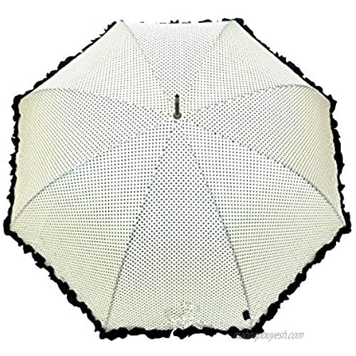 SMATI Stick Umbrella with Design Ruffles - SOLID - windproof (Beige)