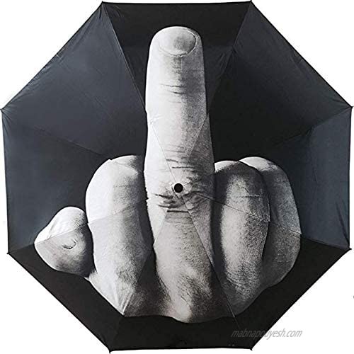 TIHOOD Funny Folding Middle Finger Umbrella Creative Gift for Man/Women