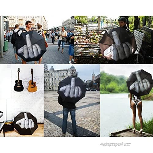 TIHOOD Funny Folding Middle Finger Umbrella Creative Gift for Man/Women
