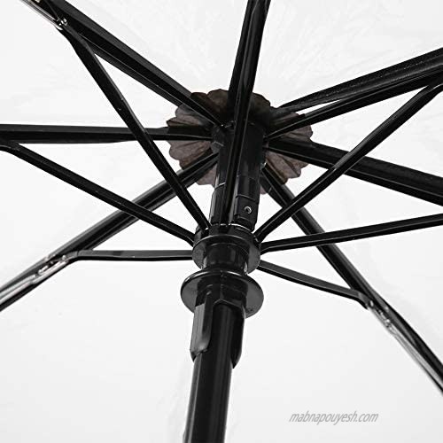 Transparent Umbrella Folding Umbrella One-button Automatic Umbrellas Travel Umbrella Windproof Umbrella Compact Umbrella Upside Down Umbrella for Travel Business and Daily Life