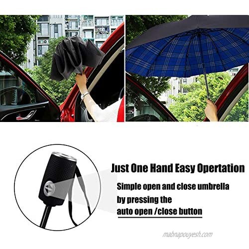 Umbrella Windproof Travel Umbrella Compact Folding Reverse Umbrella Automatic Open & Close Button - Portable Lightweight Outdoor & Golf Rain Umbrellas UV Protection