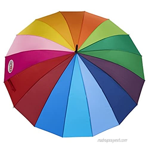 Variety To Go® Rainbow Umbrella Rainbow Umbrella Large Compact Windproof Auto Open 16 K Rainbow Umbrella for Kids Girls Women Men (Hook Handle)
