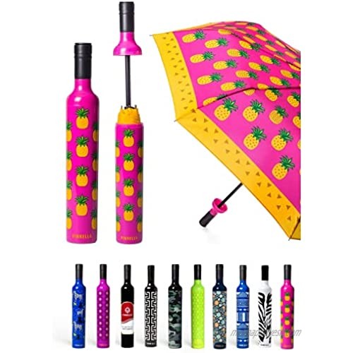 VINRELLA Bottle Umbrellas | Compact  Light  No Drip  Fun Gift  Manual  Waterproof  Anti-UV | Small Folding Bottle Umbrella for Rain