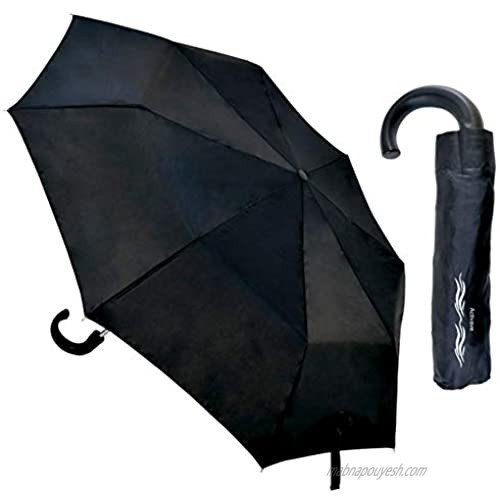 Activave Stick Umbrella Curved Hook Umbrellas with Classic J Handle 21" Arc Windproof for Men and Women (Black)