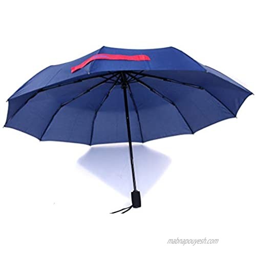 BubblePop Windproof Travel Umbrella (Navy/Red) - 9 Fiberglass Ribs DuPont Teflon Waterproof Automatic Open/Close