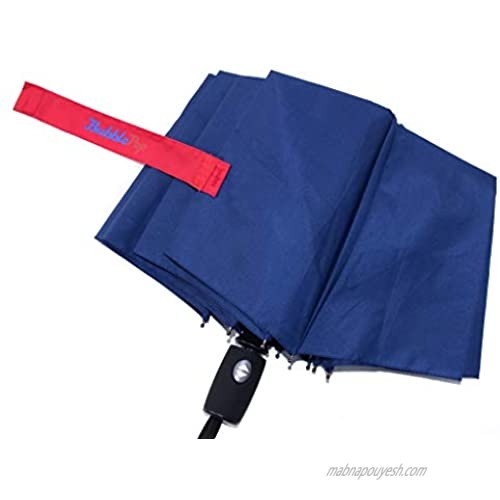 BubblePop Windproof Travel Umbrella (Navy/Red) - 9 Fiberglass Ribs  DuPont Teflon Waterproof  Automatic Open/Close