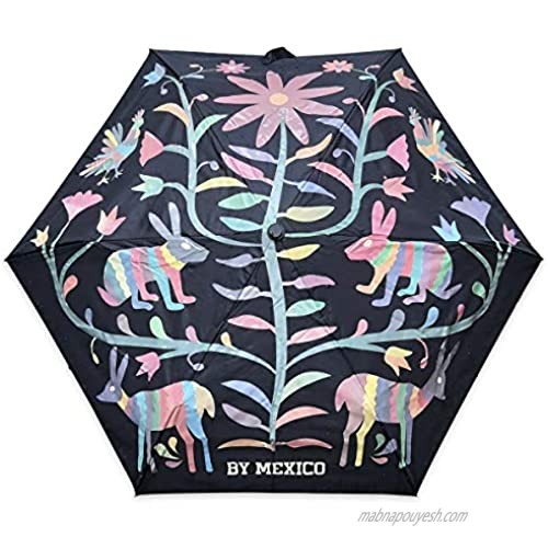By Mexico Tenango Design Pocket Size Compact Umbrella - 2.4" x 2.8" x 11.2"