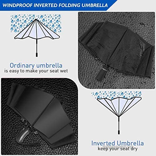 Compact Umbrella Umbrellas for Rain Sun Small Folding Travel Mini Windproof Umbrella Travel Essentials Portable - Automatic Open/Close -Black
