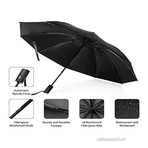 DKSUKO Automatic Travel Umbrella Outdoor Windproof Portable Folding Umbrella UV Protection Compact Umbrellas