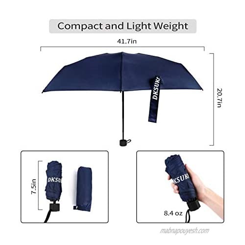 DKSUKO Mini Travel Umbrella Small Sun & Rain Umbrella with Windproof Lightweight UV Protection Outdoor Portable Parasol Compact Umbrella