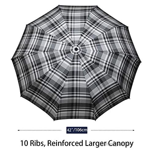 Folding Travel Umbrella 10Ribs Bulliant Automatic Umberlla Windproof Large Teflon Canopy Wet-Proof Bag