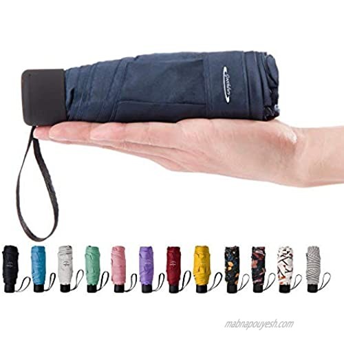 Goothdurs Mini Travel Compact Umbrella –Small Lightweight Folding Sun Umbrella with 95% UV Protection for Men & Women