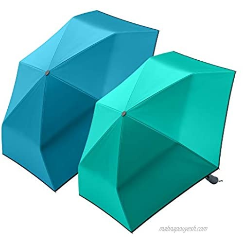 Jones New York Elegant and Fashionable Women’s Folding Umbrella - Portable  Weatherproof  and Spacious - Professional Style Gear for Today’s Modern Women - 42” in Coverage - 2 Pack Set (Teal/Navy)