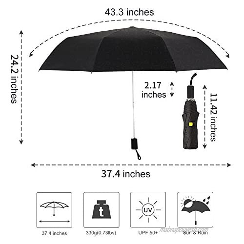 Kobold Double Layer Compact Elegant Folding Umbrella UV Protection Teflon Coating and Ergonomic Handle