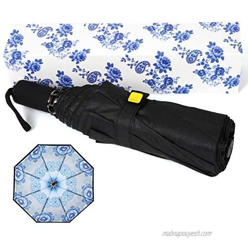 Kobold Double Layer Compact Elegant Folding Umbrella UV Protection Teflon Coating and Ergonomic Handle