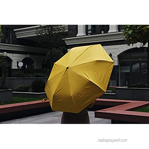 Krago Travel Windproof Light Weight Automatic Open Close Sun/Rain Women Umbrella with 210T Heavy Coating (Yellow)
