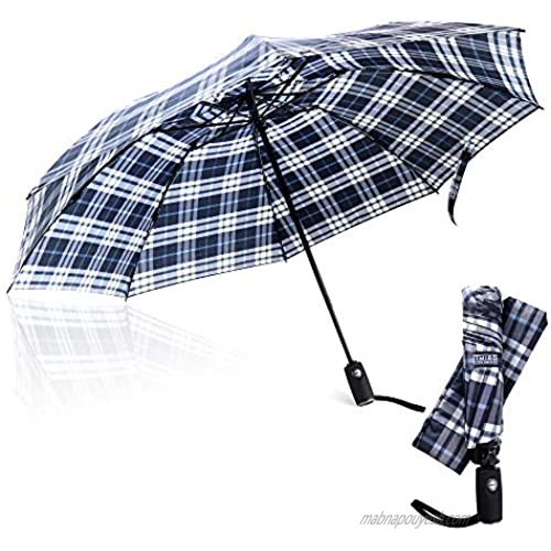 Third Floor Umbrellas – 46 Inch Automatic Open and Close Inverted Umbrella – Compact Reverse Umbrella Windproof – Big Lightweight Upside Down UV Travel Umbrella