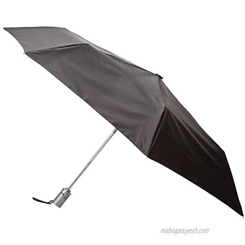 totes Classics 3 Section Auto Open Close Compact Umbrella Black One Size