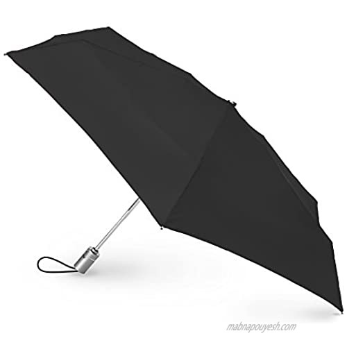 totes Classics 3 Section Auto Open Close Compact Umbrella  Black  One Size