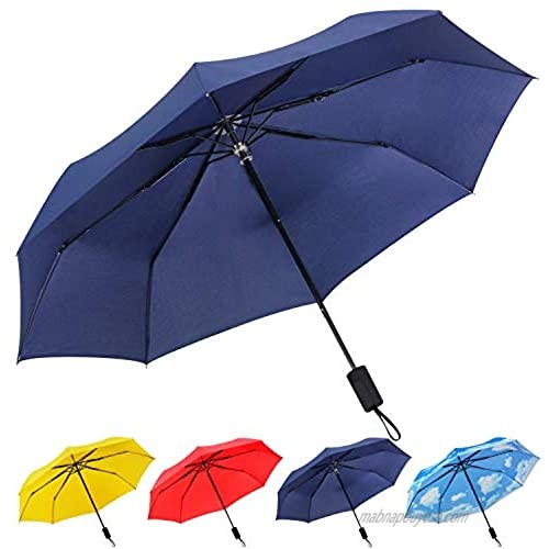 Travel Folding Compact Umbrella Windproof  UV Protection and Lightweight Umbrella for Women Men and Kids Navy