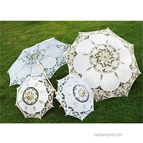 Vintage White Lace Umbrella Dia 29cm Bridal Wedding Decoration Photo Props