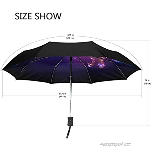 Wamika Galaxy Unicorn Umbrella Automatic Open Close Windproof Compact Anti-UV Travel Umbrella Lightweight Parasol Umbrellas Sun & Rain