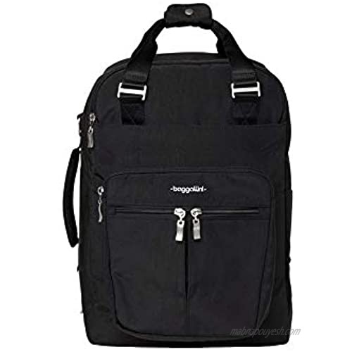 Baggallini Women's Convertible Travel Backpack  Black  One Size