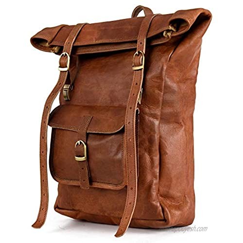Berliner Bags Vintage Leather Backpack Leeds M  Waterproof Bookbag for Men and Women - Brown