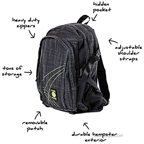 Dime Bags Classic Hemp Backpack | Original Hemp Backpack for Men & Women | Includes Secret Pocket & Odor Free Smell Proof Bag (Black)