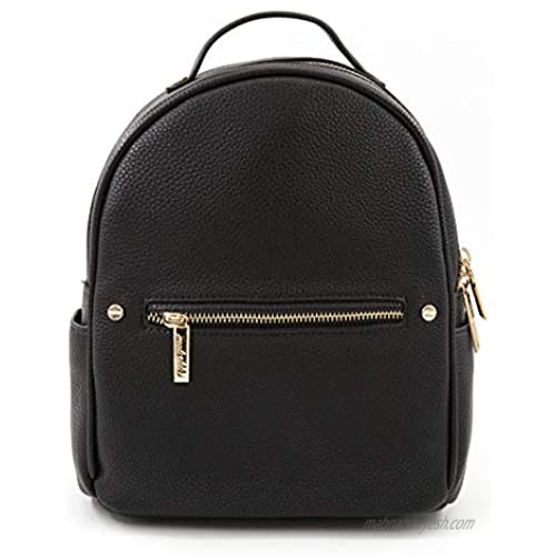EMPERIA Karis Faux Leather Mini Fashion Backpacks Casual Lightweight Strong Rucksack Daypack for Women Lady Teenager Girl Black