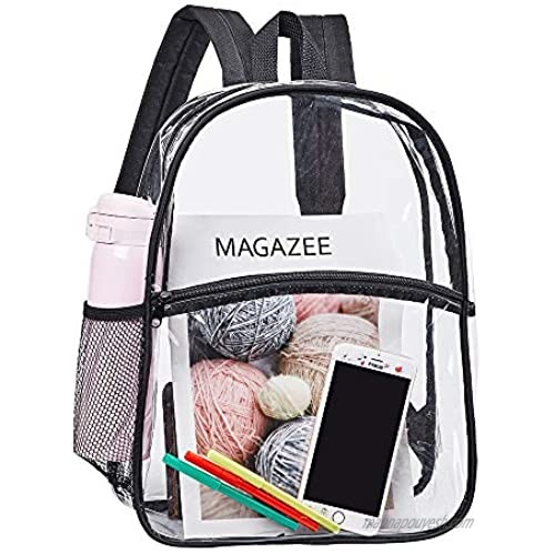Heavy Duty Clear Backpack  Transparent PVC Concert Mini Backpacks  See Through Outdoor Bag for Security Travel  Sports Events(Black)