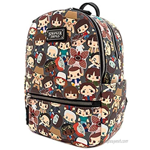 Loungefly Stranger Things Chibi Characters All Over Print Mini Backpack
