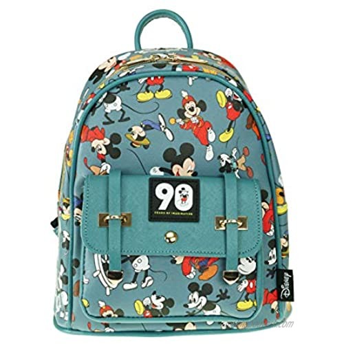 Mickey Mouse 90th Anniversary 10" Faux Leather All Over Print Backpack - 16012