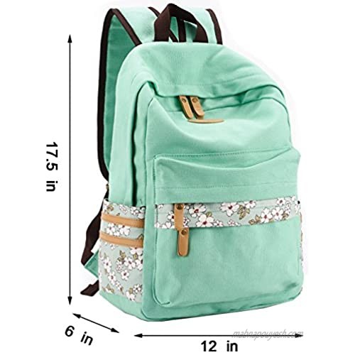 Mygreen Casual Style Canvas Backpack/School Bag/Travel Daypack Light Green
