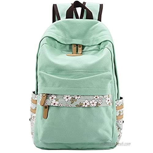 Mygreen Casual Style Canvas Backpack/School Bag/Travel Daypack Light Green