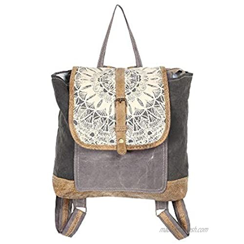 Myra Bag Daisy Delight Upcycled Canvas Backpack S-1287