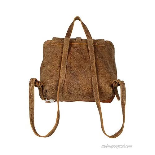 Myra Bag Leather Flap Cowhide Backpack S-1216