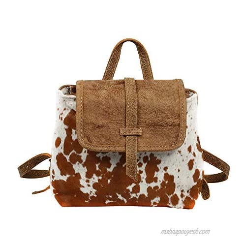 Myra Bag Leather Flap Cowhide Backpack S-1216